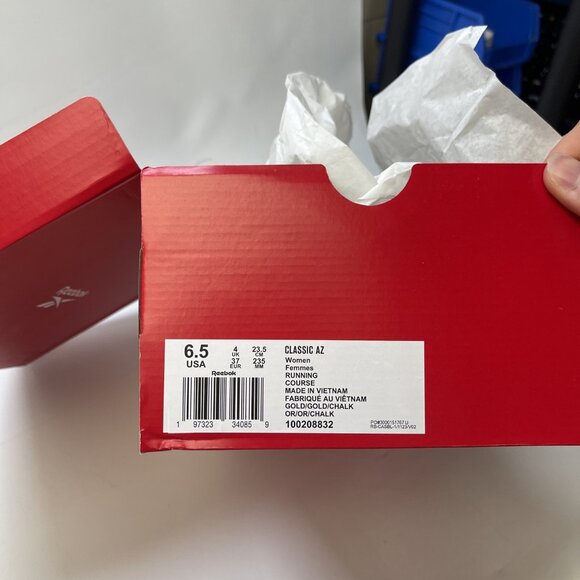 Reebok Classic AZ Women Running Casual Retro Shoes Yellow / Gold Size 6.5 US New - Picture 9 of 13